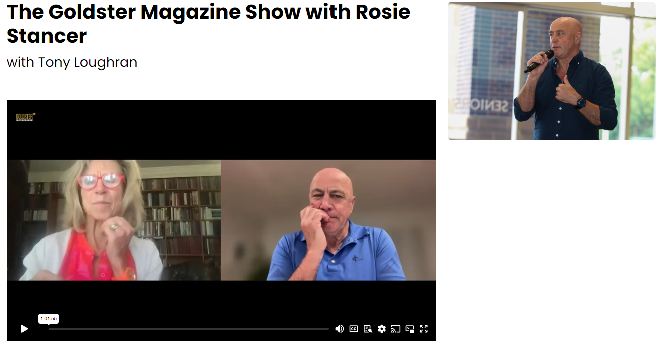 The Goldster Magazine Show- ROSIE STANCER Interview with Tony Loughran